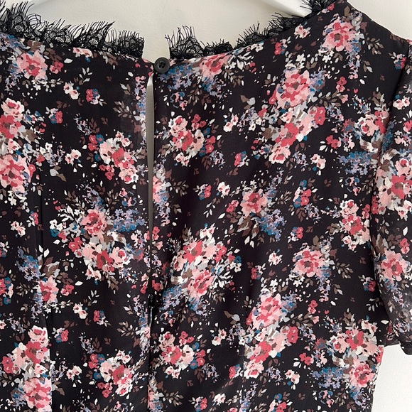New Two Way  Italian MINI Black Floral Cipria DRESS Sz S - Picture 3 of 8